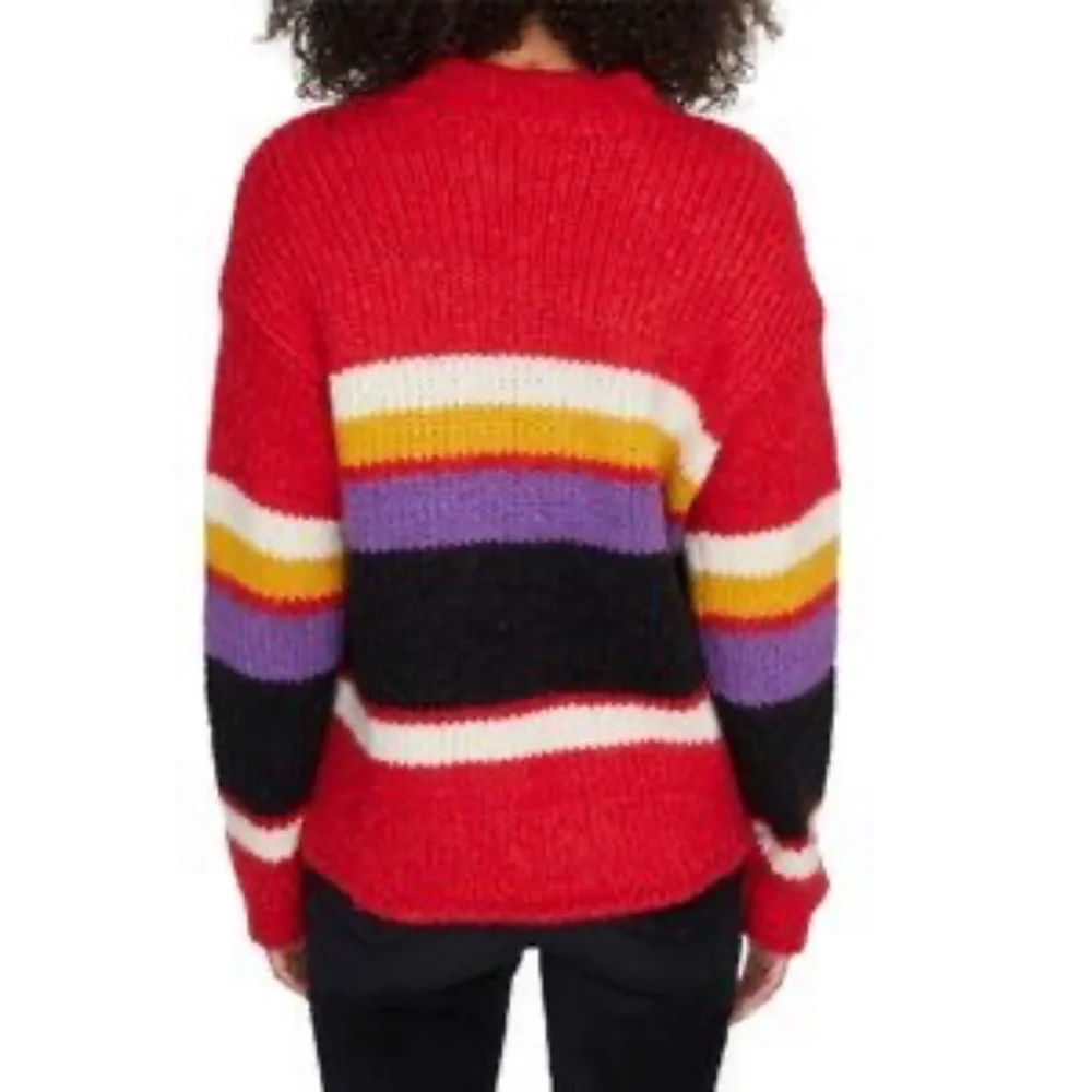 Sanctuary Party Stripe Pullover Red Sweater Medium